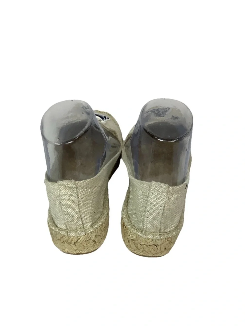 Soludos Women's Sz 8.5 French Bulldog Embroidered Espadrille Flats Tan Shoes